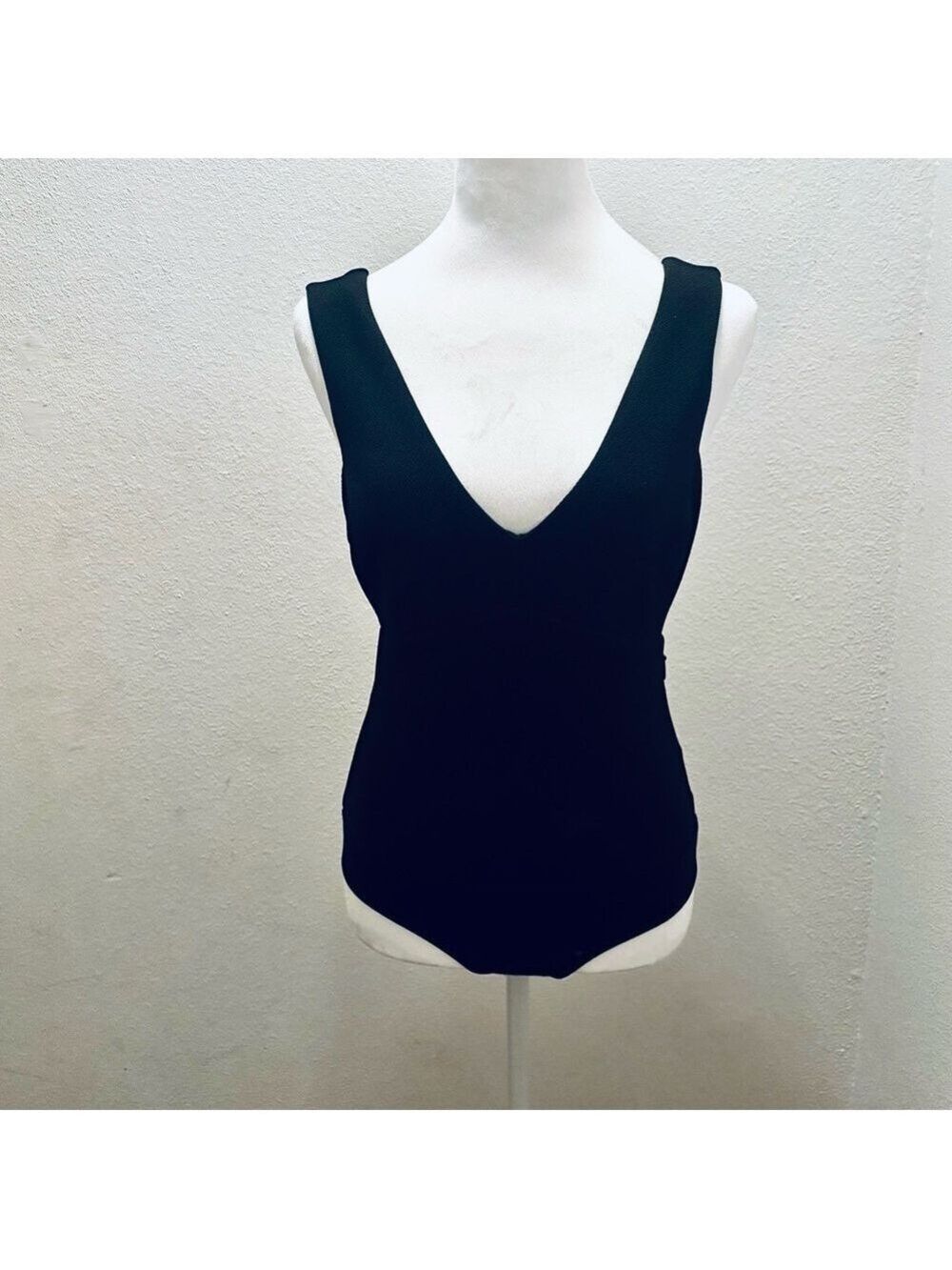 Bebe Black Sleeveless V-Neck Bodysuit Top - Picture 6 of 11